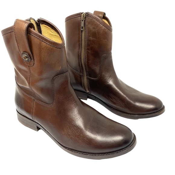 Frye Shoes - Frye Leather Side Zip Ankle Boots Melissa Button Short SZ 6.5B